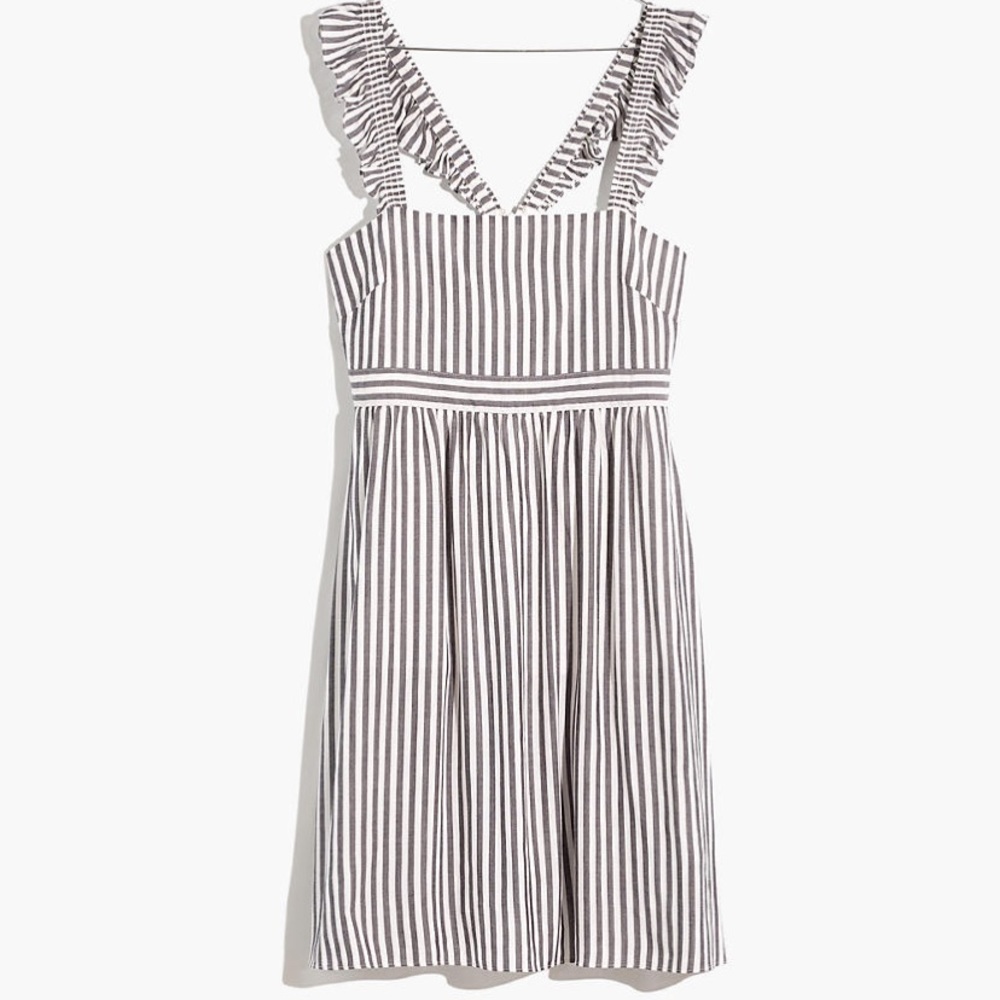 NWT Madewell Striped Ruffle-Strap Empire Dress